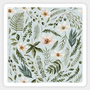 Floral Meadow seamless Pattern Sage Green Sticker